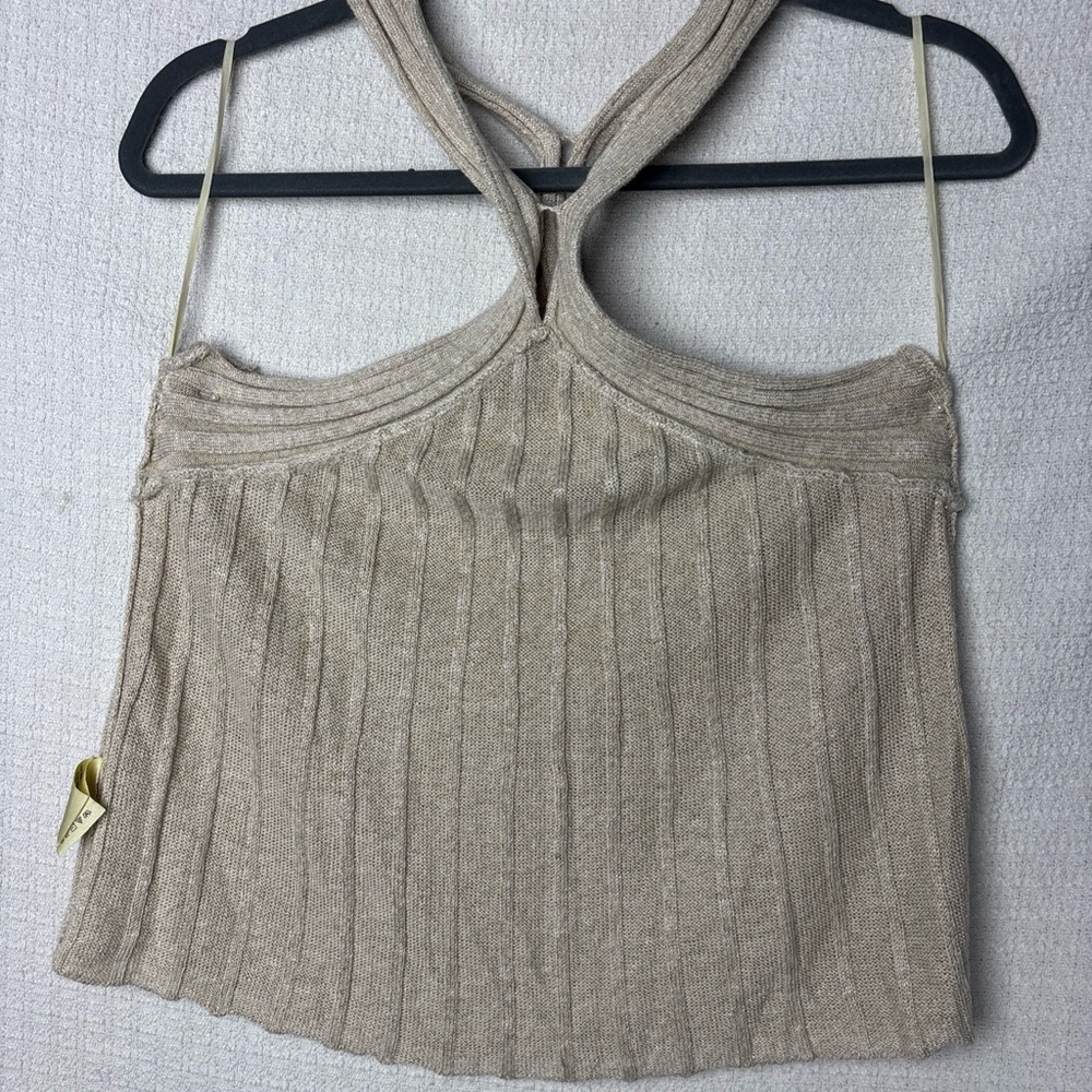 Anthropologie Tan Ribbed‎ Halter Tank - Picture 6 of 11